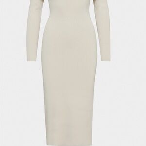 Aritzia Sculpt Knit Section Dress
Off-the-shoulder knit midi dress